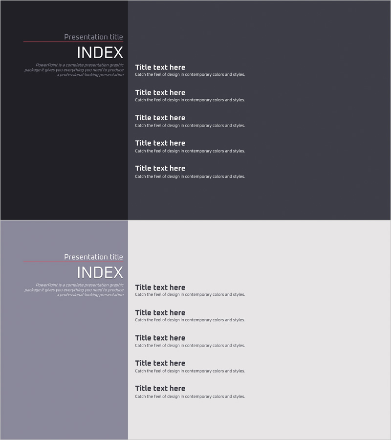 가상 현실 템플릿 목차 – 현대적이고 세련된 디자인