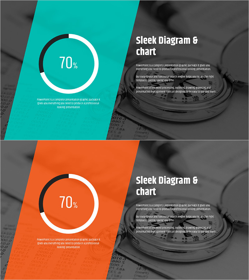 사선 강조 도넛그래프 – 시장 점유율을 직관적으로 시각화