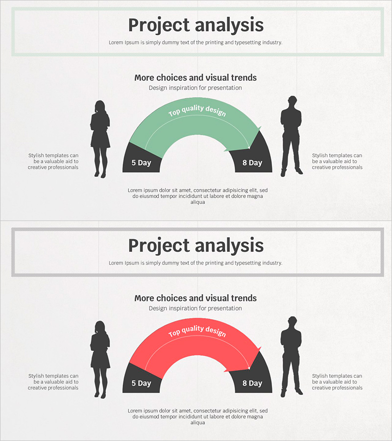 실루엣과 화살표 변화 – 마케팅 전략을 한눈에