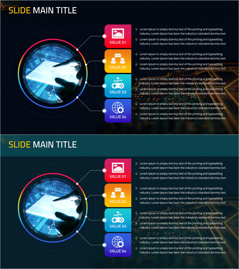 모바일 마케팅목표를 명확히 순환형 다이어그램 슬라이드