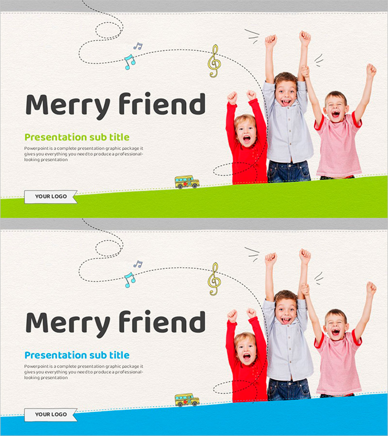 신나는 친구들 템플릿 표지 – 즐거움과 창의성