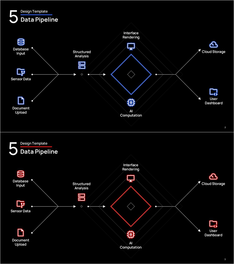 AI 네온 마름모 비주얼 템플릿 - 기술과 혁신