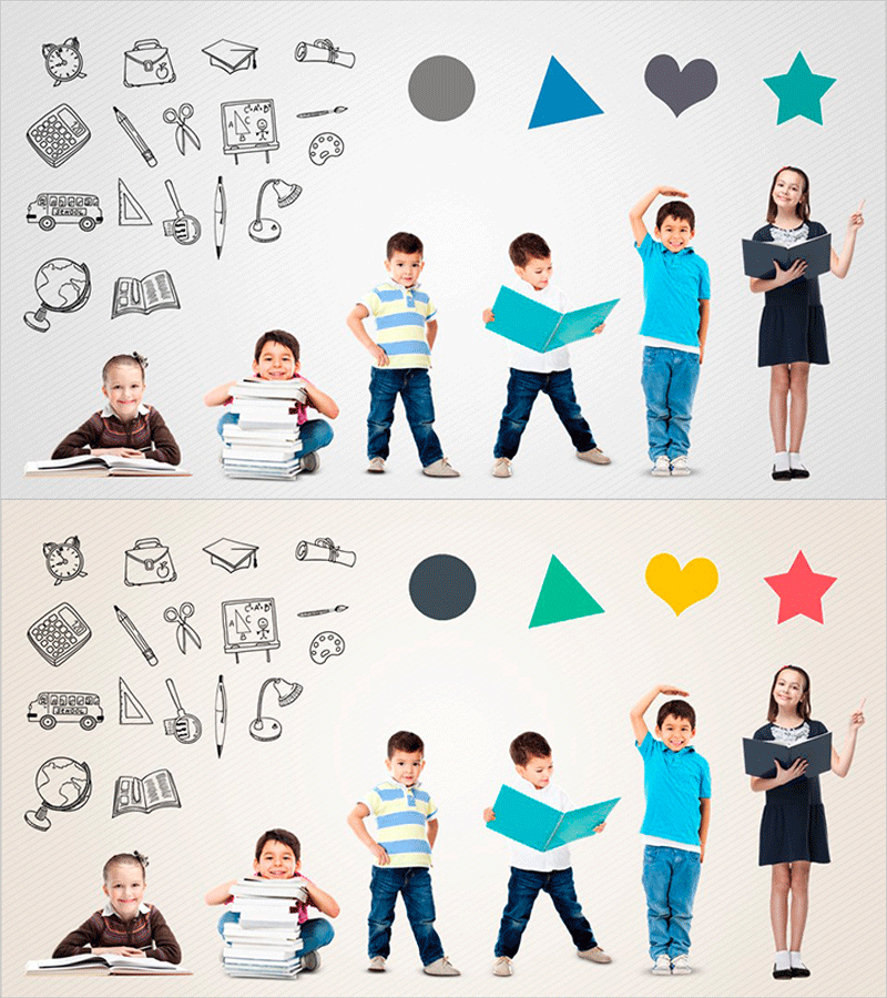 어린이를 위한 프레젠테이션 슬라이드 – 학습과 탐험