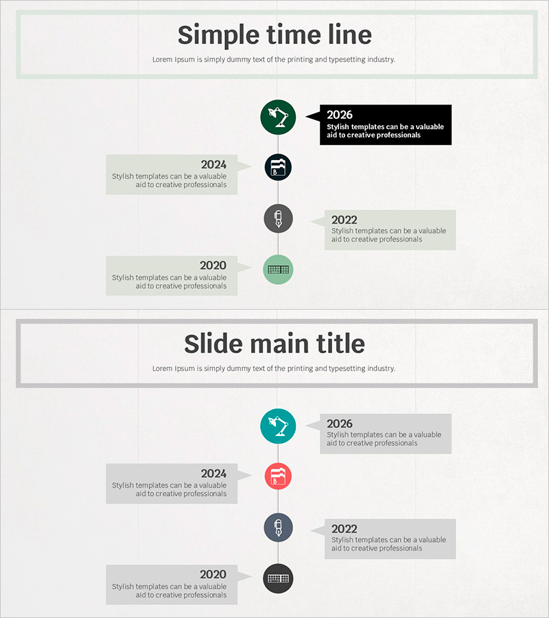연혁을 시각화한 심플 타임라인 PPT