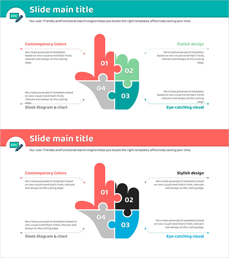 손가락 퍼즐 다이어그램 – 제품 및 서비스 소개