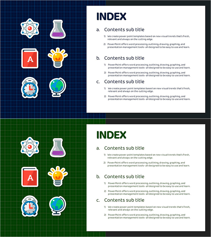 체크패턴 스쿨 템플릿 목차
