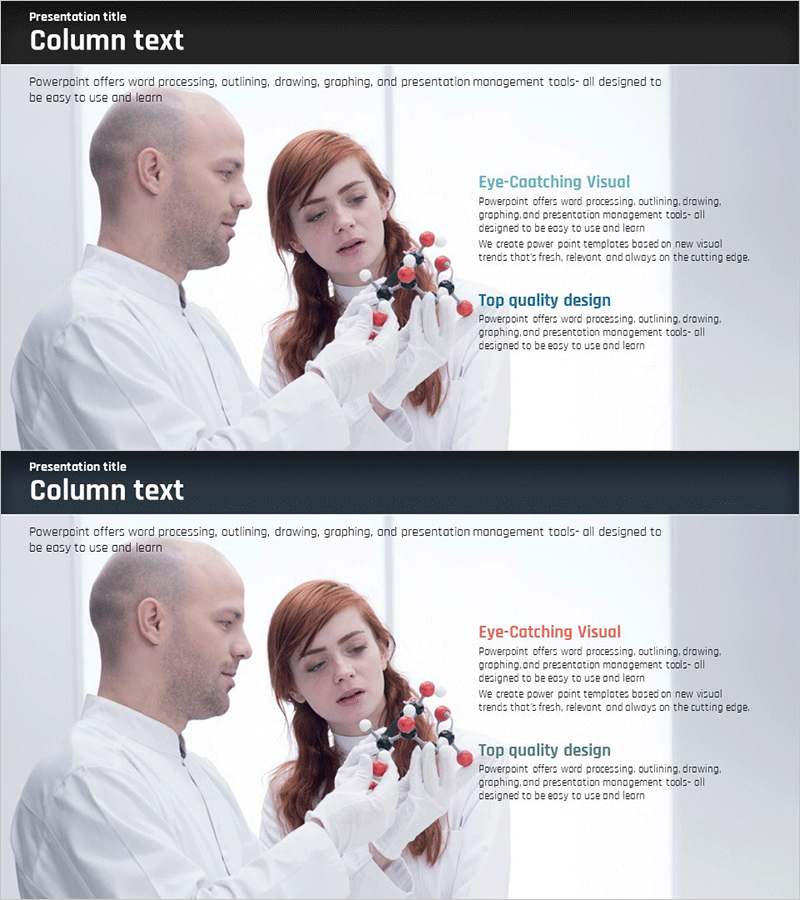 혁신적인 과학 실험 메시지 슬라이드 – 혁신과 진보