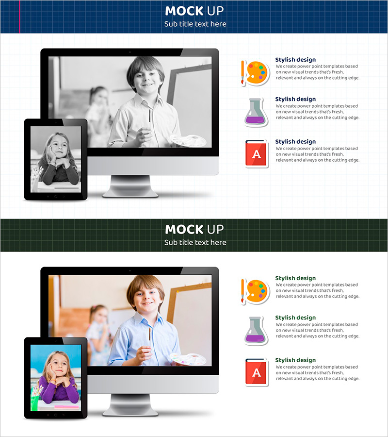 디지털 기기 목업 스쿨 아이콘 – 아동 교육을 위한 편리한 도구