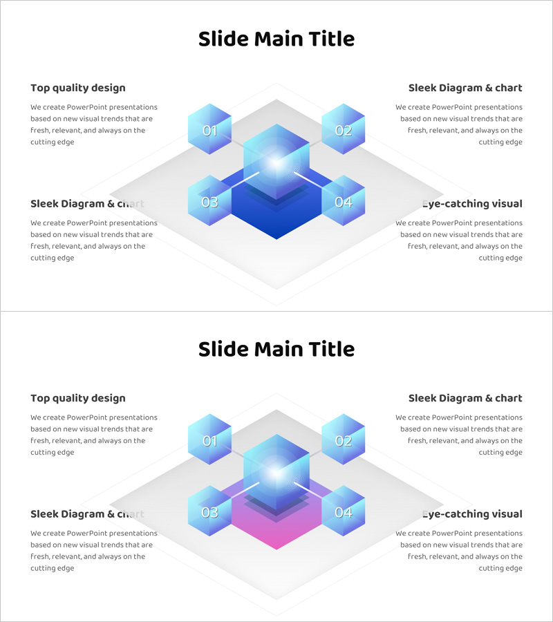 3D 정육면체 다이어그램 – 사업 소개를 위한 시각적 요소
