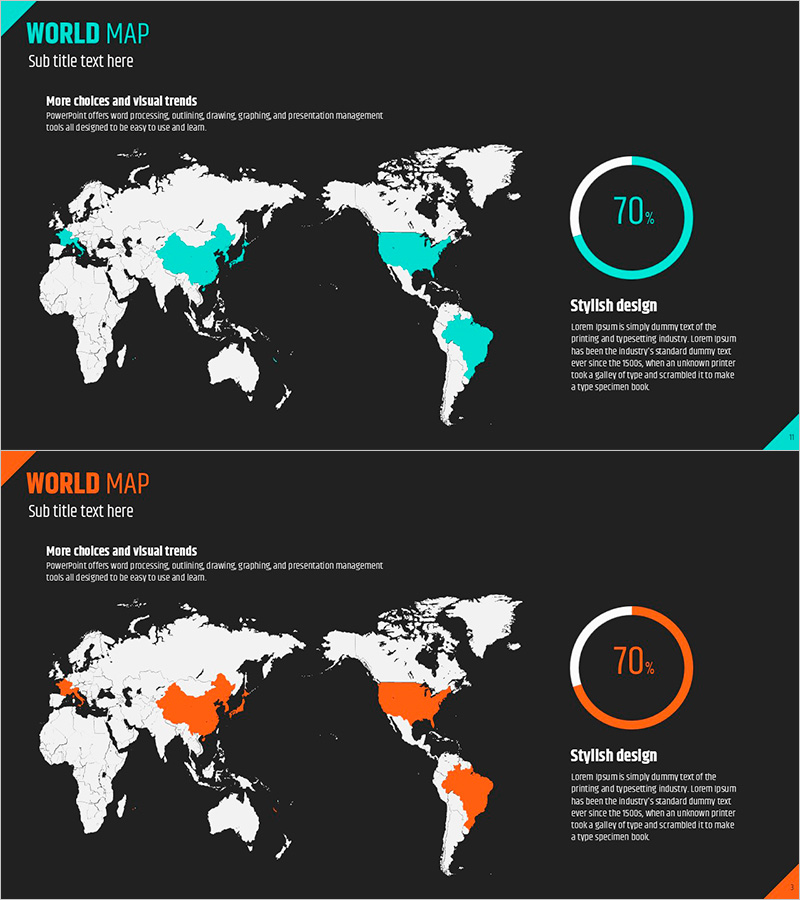 지역 표시 도넛그래프 – 시장 분석을 위한 인포그래픽