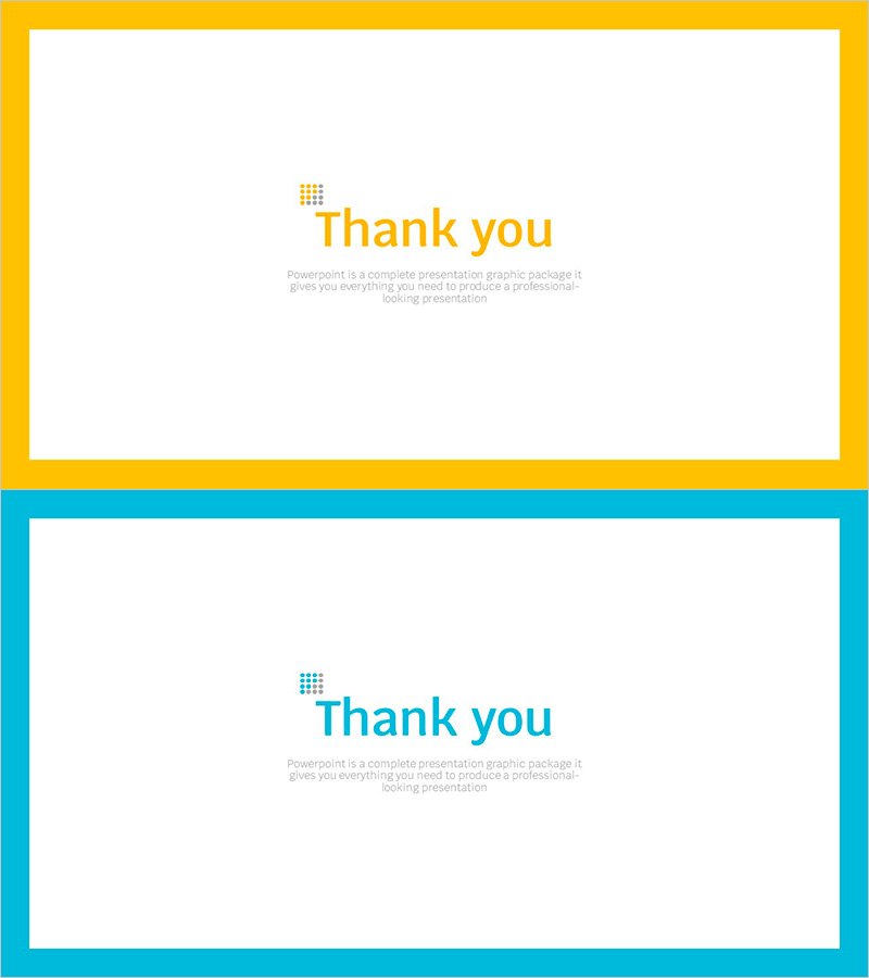 옐로우 블루 박스 템플릿 엔딩