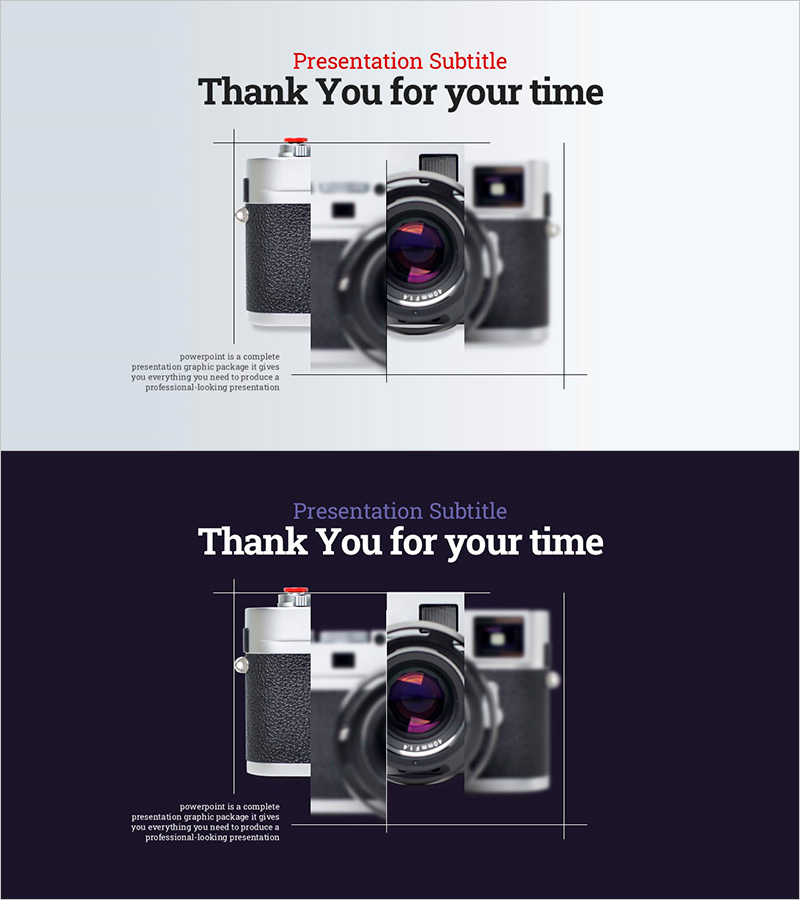 카메라 템플릿과 엔딩 페이지 – 전문성과 창의성을 강조