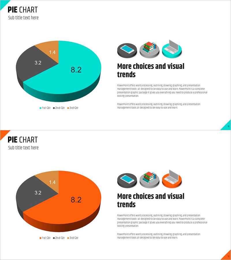 파이차트와 미니 일러스트 – 시각적 데이터 분석 도구