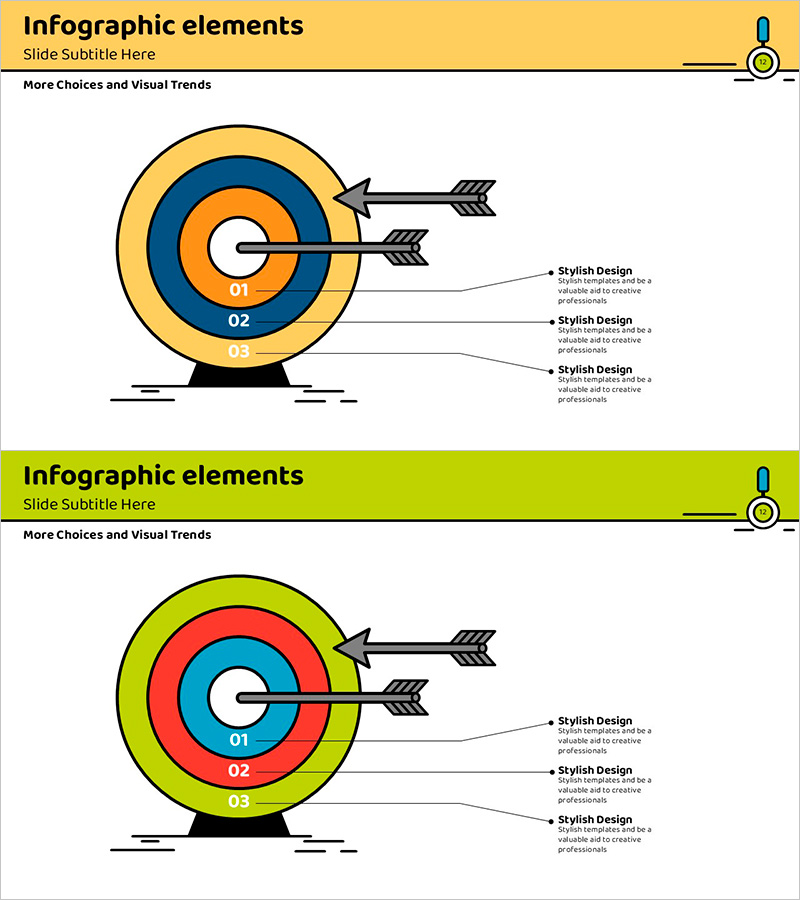 내포형 다트 인포그래픽 – 마케팅 목표를 점검하라