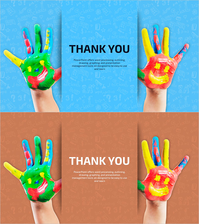 손바닥 물감 엔딩페이지 – 창의적인 마무리