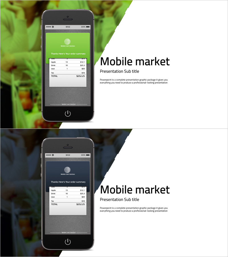 모바일 마켓 프레젠테이션 표지 – 비즈니스 성공을 위한 첫 걸음