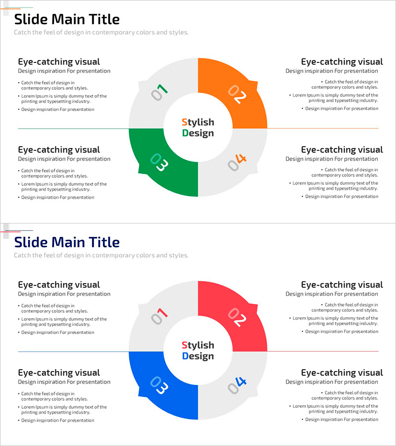 사업 분야 도넛형 다이어그램 – 비즈니스 개요 정리