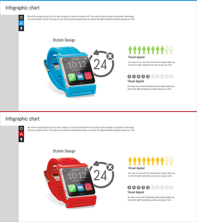 인포그래픽 차트 슬라이드 - 스마트워치 디자인