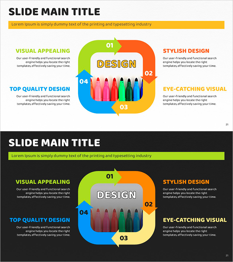 컬러펜 순환 다이어그램 - 사업추진 전략을 시각화
