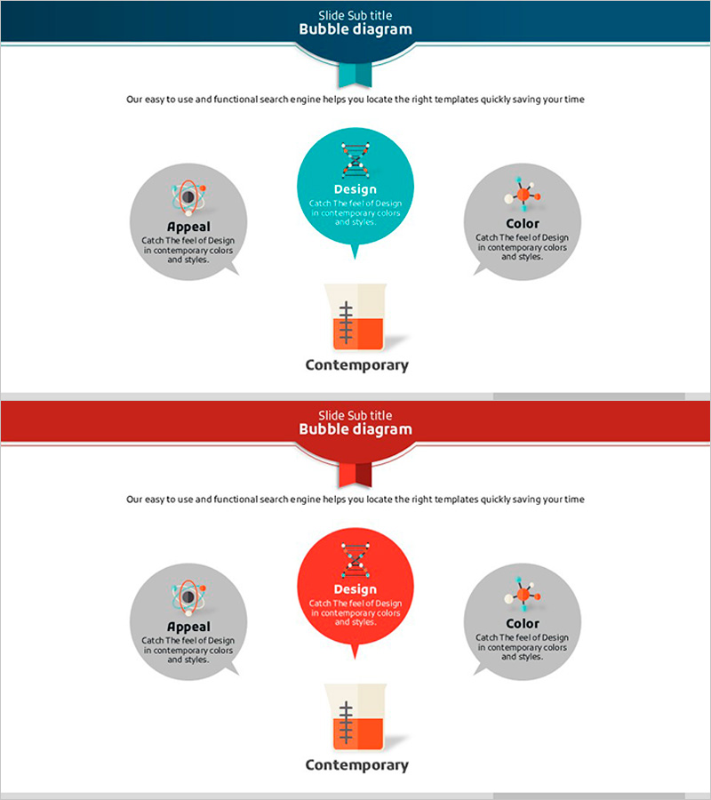 비커와 구성 성분에 대한 슬라이드 – 현대적 매력을 담은 인포그래픽
