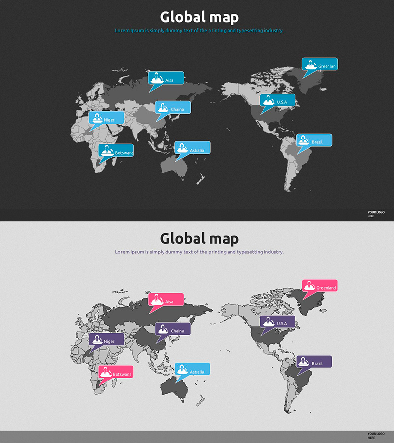 글로벌 네트워크와 아이콘 표시 – 고객과 파트너사 연결