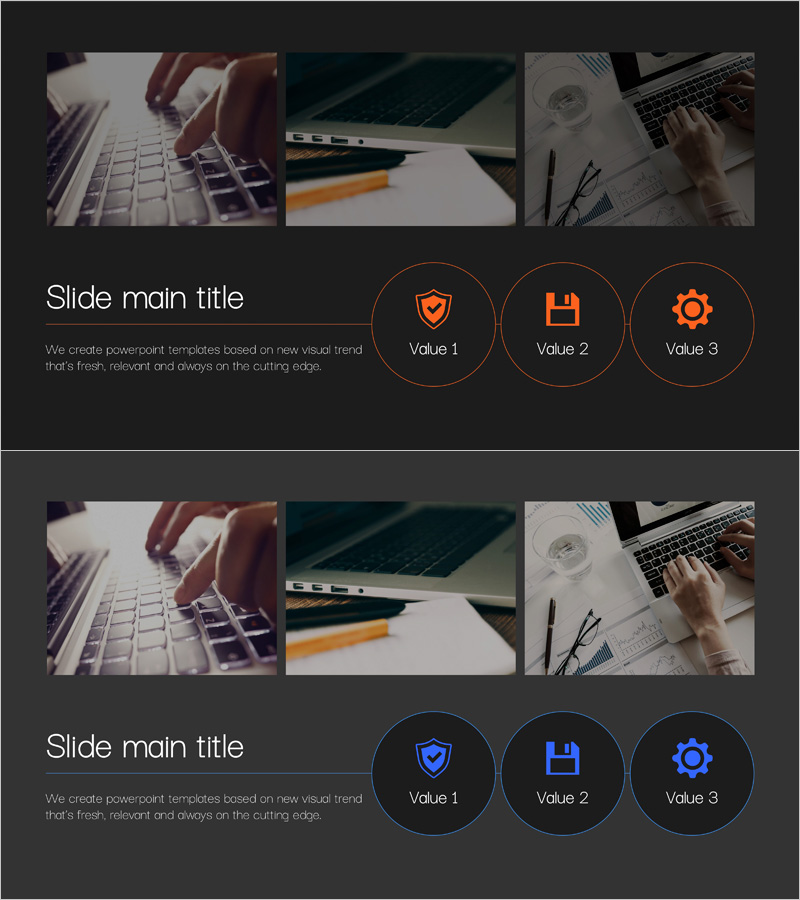 비즈니스 핵심 구성내용 프레젠테이션 템플릿