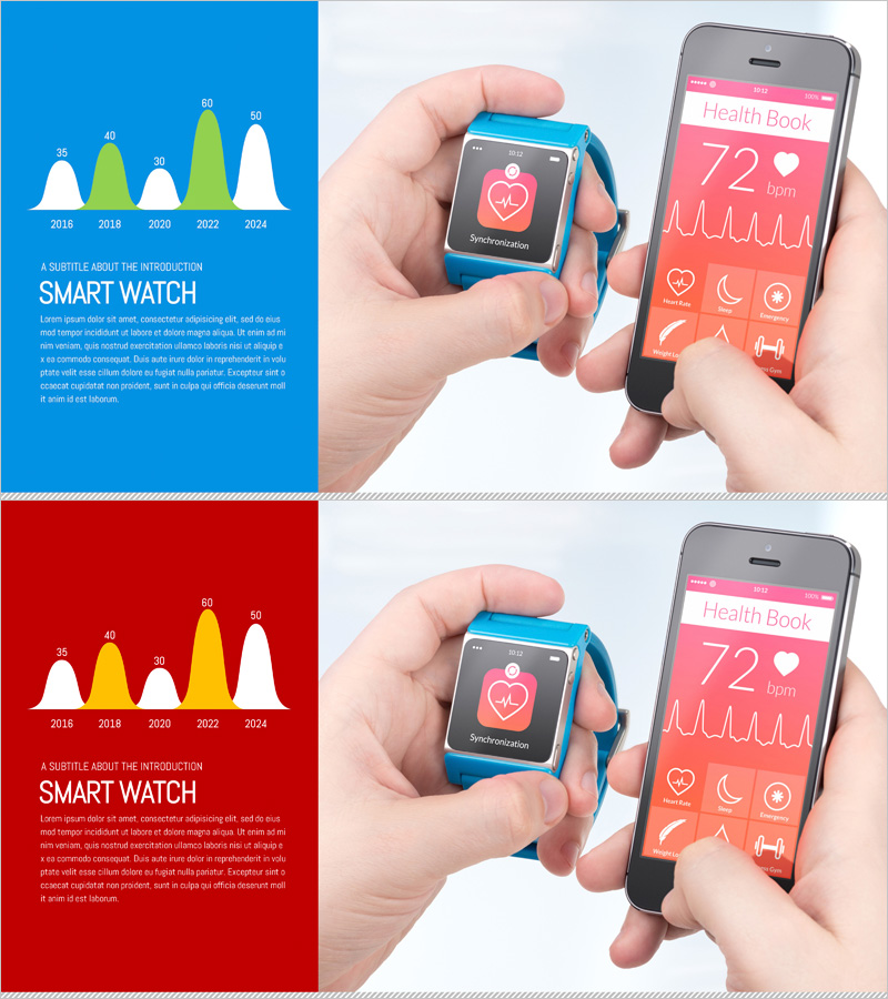 스마트워치를 활용한 건강 추세 종형 그래프 