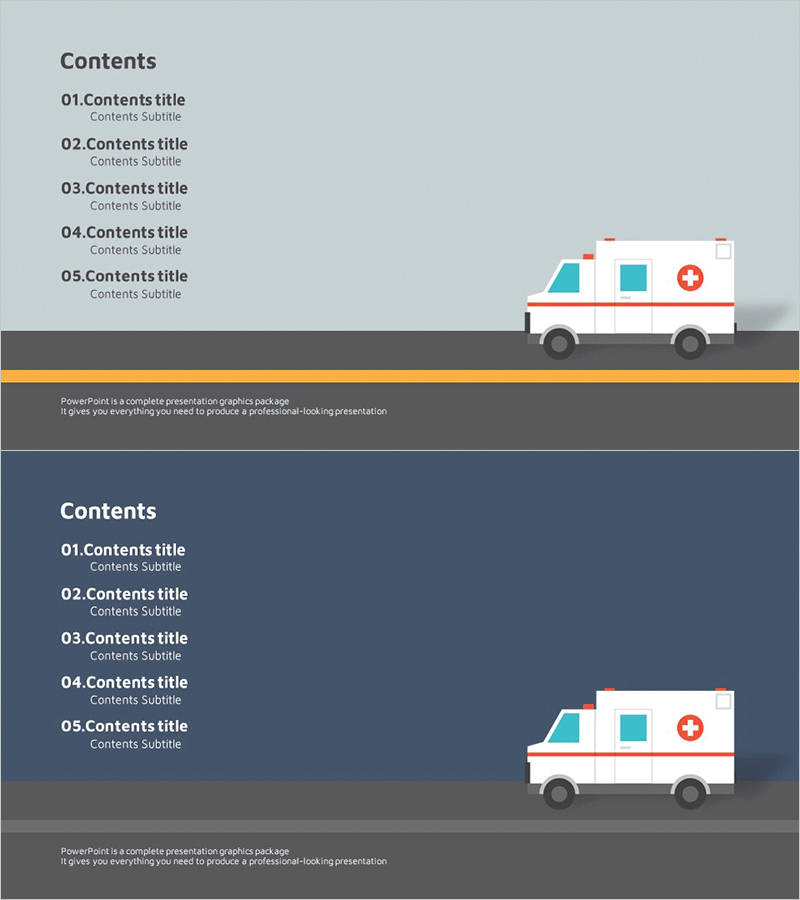 엠뷸란스 와이드 PPT 목차 – 전문성 강조
