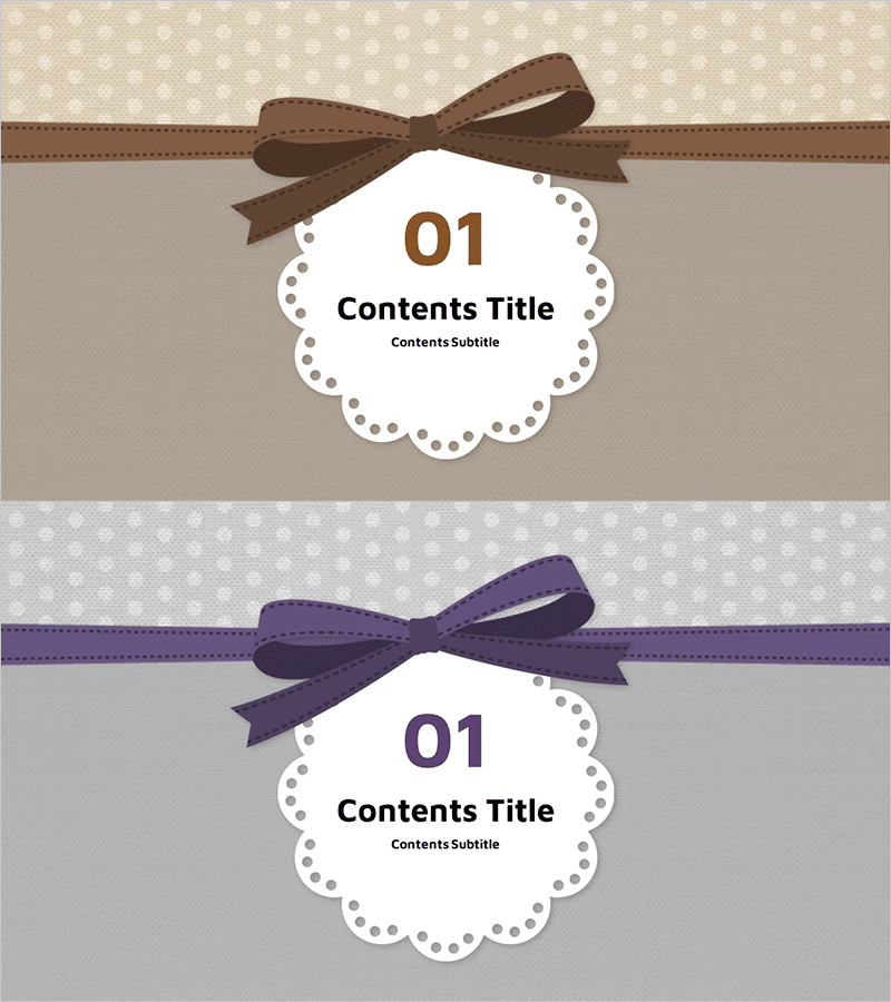 레이스 리본 테마 간지 슬라이드 – 우아한 비즈니스 프레젠테이션