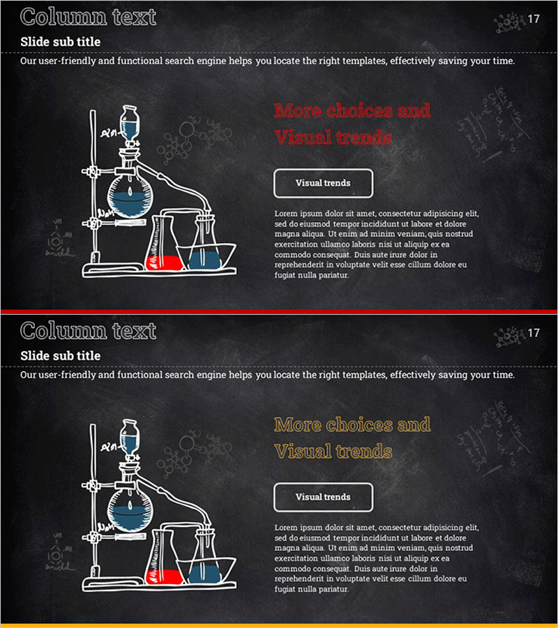 과학 실험 설명 슬라이드 – 창의성과 정보 전달의 조화
