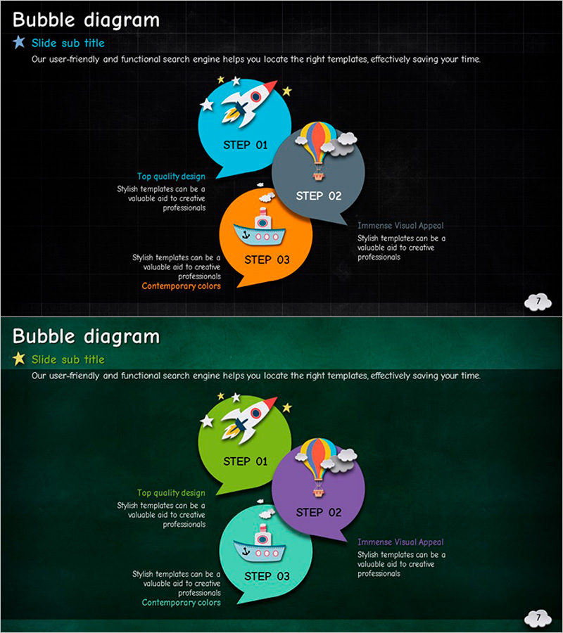 3STEP 이동수단 일러스트 다이어그램 – 명확한 비주얼