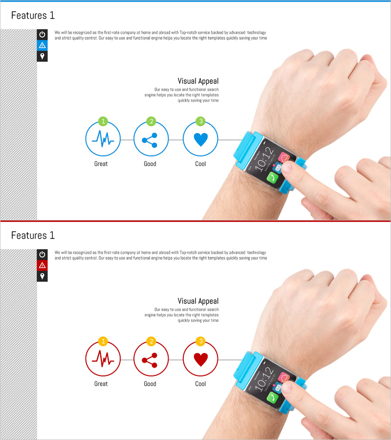 모던 디자인의 기능적 슬라이드 템플릿 – 시각적 매력과 실용성을 담다
