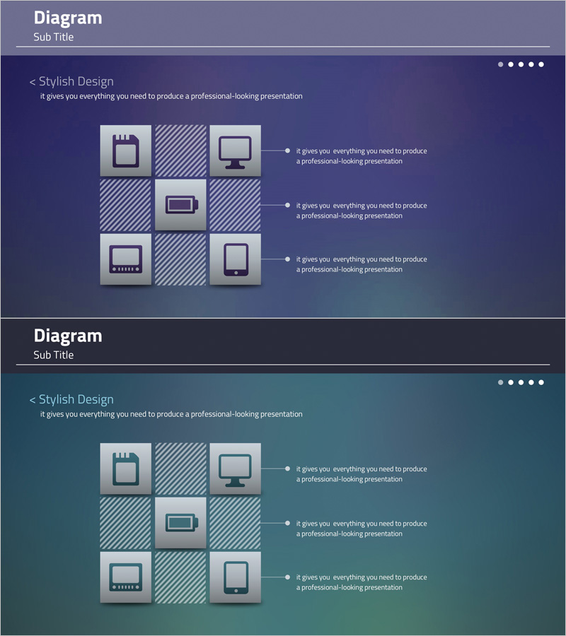스타일리시 디자인으로 전문 프레젠테이션 시각화 – 효과적인 다이어그램 템플릿