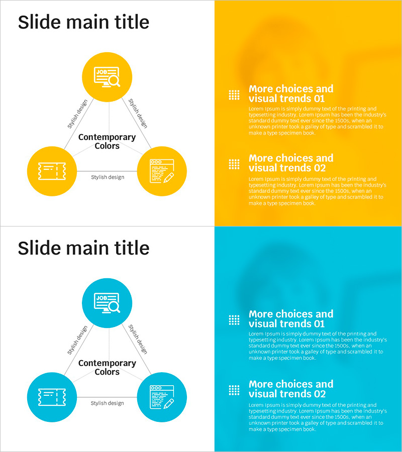 삼각형 연결 디테일 다이어그램 – 사업 추진 전략의 시각적 표현