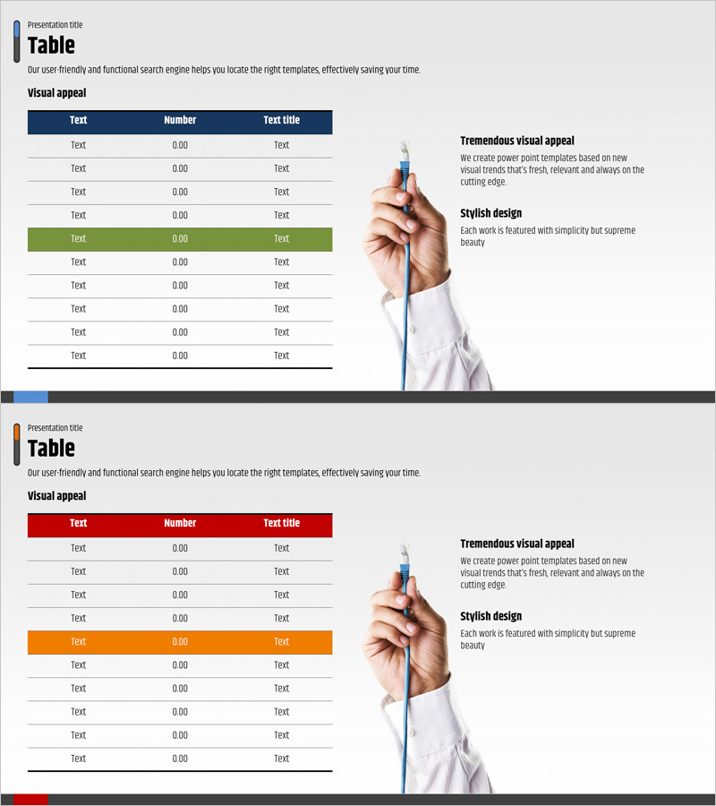 주요 재무 지표 및 예산 시각화 슬라이드 – 파랑과 빨강의 조화