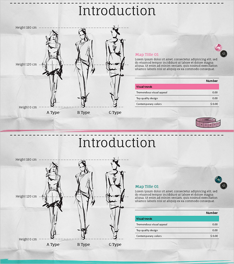 패션 타입별 특성 설명 슬라이드 – 혁신적 비주얼