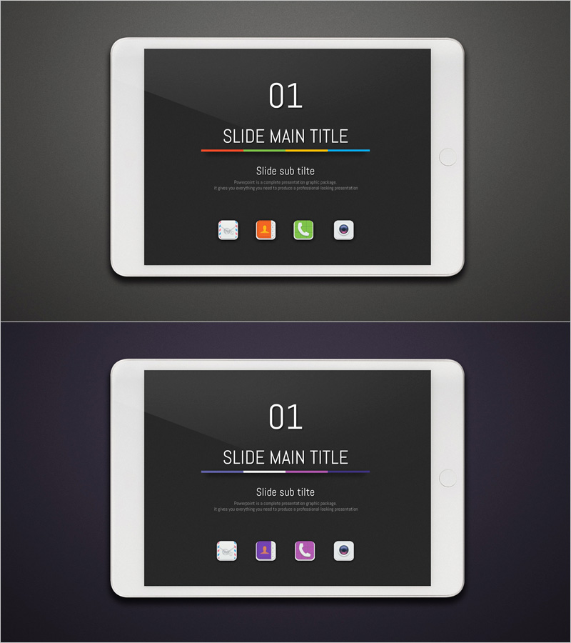 어플리케이션 프레젠테이션 간지 – 콘텐츠 구분 슬라이드