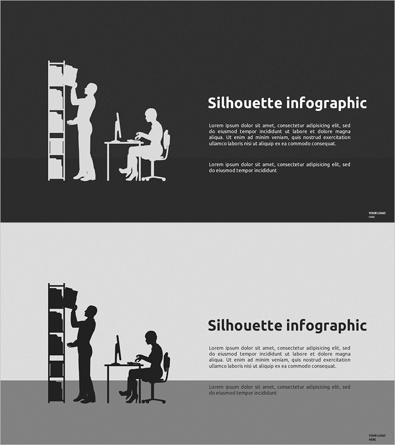 실루엣 인포그래픽으로 업무 흐름 간소화 – 노력의 가치를 담다