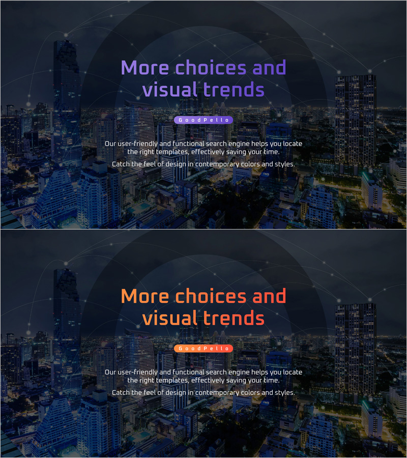 소셜 네트워크 템플릿 인트로 – 비주얼 트렌드를 강조한 시작