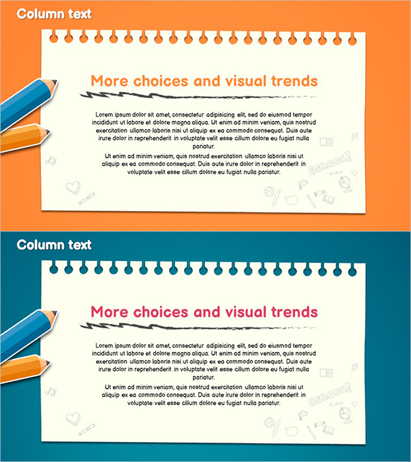 색연필 밑줄 슬라이드 온 노트 – 노력과 열정