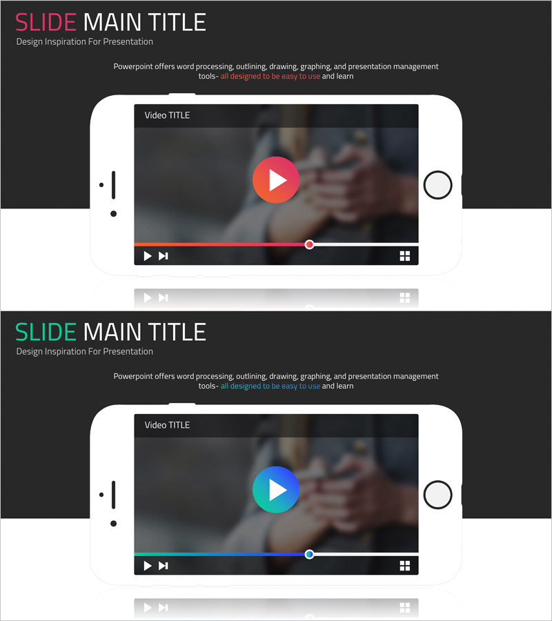 영상 재생 슬라이드로 매력적인 제품 소개