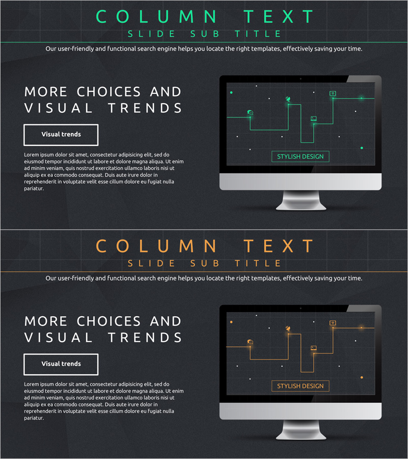 모바일 네트워크 서비스 소개 슬라이드 – 기능성 및 효율성 강조
