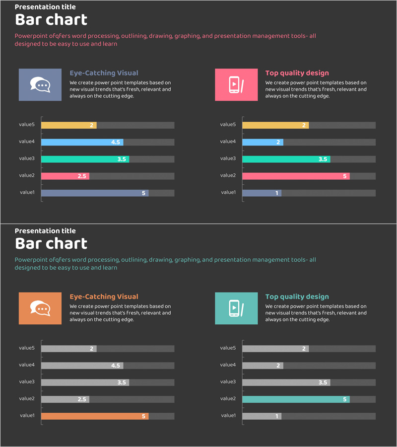 경쟁사 및 시장 분석 슬라이드 – 분홍 & 청록 파워포인트 템플릿