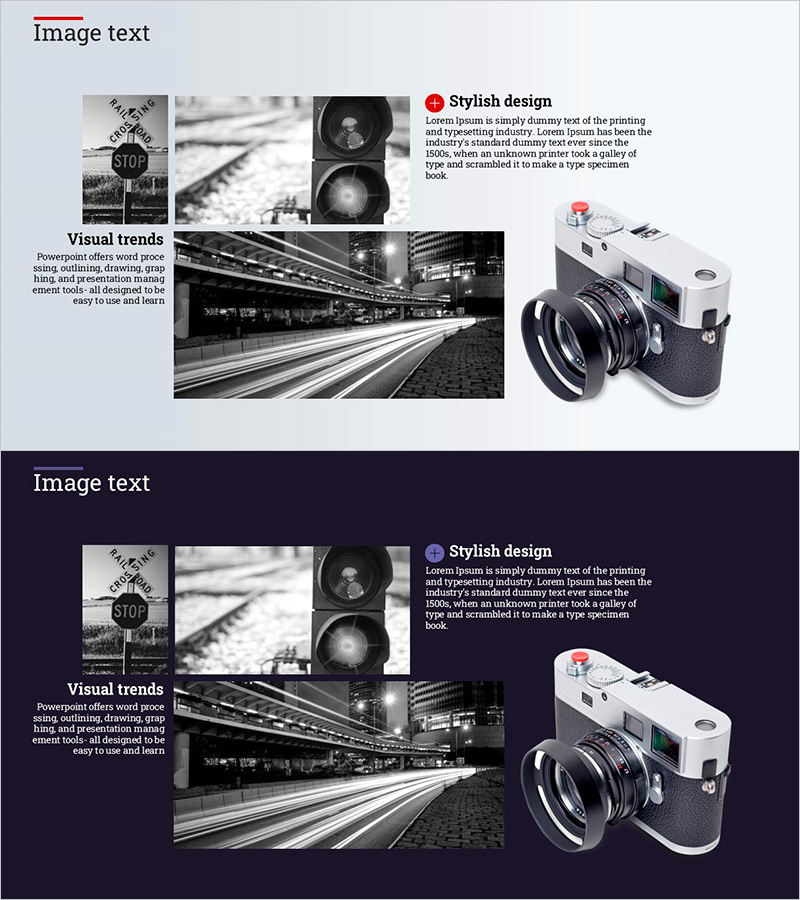 사업의 이해를 도와주는 사진과 카메라 목업 슬라이드