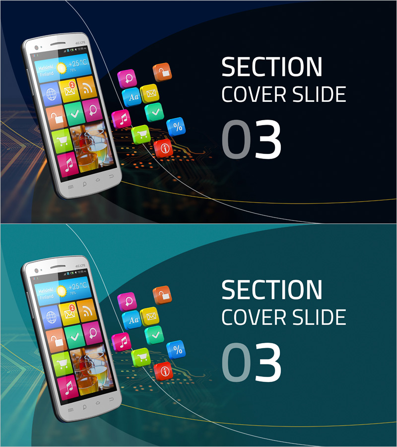 모바일 템플릿 간지 – 섹션 커버 슬라이드 03