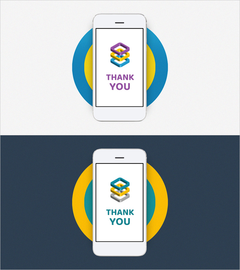 모바일 폰 엔딩 표지 템플릿 – 감사의 메시지