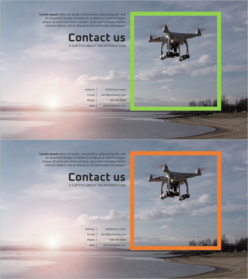 다이나믹 드론 회사개요 – 간결하고 스타일리시한 디자인