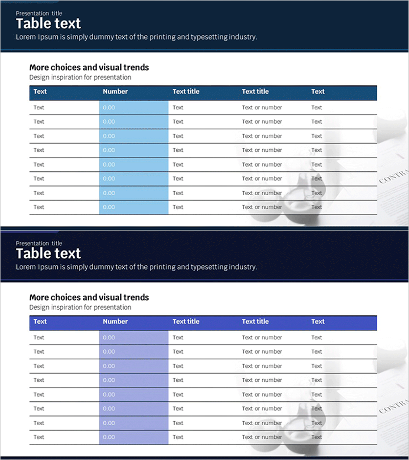 블루 퍼플 시장분석 테이블표