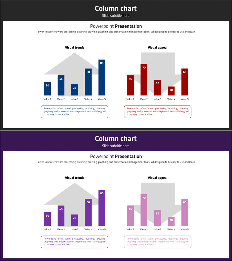사업 동향과 시장 현황을 시각화한 슬라이드 템플릿 – 동향 파악 및 분석에 최적