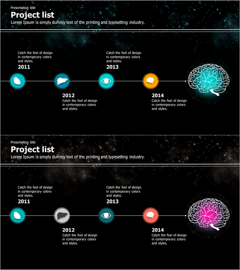 히스토리 뇌구조 모양 선형 다이어그램